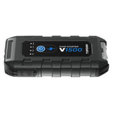 TOPDON V1500: Portable 1500A jump starter for 12V batteries up to 6.5L gas/4L diesel, doubles as a power bank, features 300-lumen LED, BOOST function, and 6 safety protections.