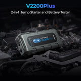 V2200Plus 2-in-1 Jump Pack & Battery Tester – 2200A, 35 Jumps, Bluetooth Battery Reports, LED Light, Boost Function & Charges Devices on the Go