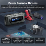 V2200Plus 2-in-1 Jump Pack & Battery Tester – 2200A, 35 Jumps, Bluetooth Battery Reports, LED Light, Boost Function & Charges Devices on the Go