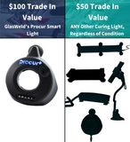 ProCur-X UV Curing Light by GlasWeld – Cordless LED Lamp for Windshield Rock Chip Repair, 1-Min Fast Cure, Wide Coverage, Temp Adjust, USB/USB-C Charging, Pro-Grade Tool