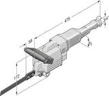 75340813000 FEIN STS 325 R Pneumatic Hacksaw Heavy Duty Air Powered Metal Cutting Saw with Blades, Handle, Wrench Set, Hose Coupling