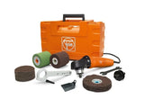 72214950080 FEIN WPO 14-25 E Corded Angle Polisher Set with Sanding Fleece, Backing Pad, Gum Wheel, Anti-Vibration Handle, Tool Case