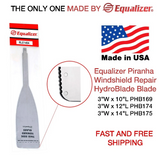 PIRANHA-3PC Equalizer Windshield Urethane Removal Blade Set – 10", 12", 14" Serrated HydroBlade™ Technology – Stainless Steel Autoglass Cutting Blades for Equalizer Tools – Made in USA